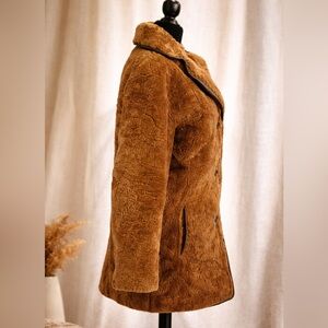 Brown Genuine Shearling Women's Coat Made in England.